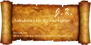 Jakubovits Krisztofer névjegykártya